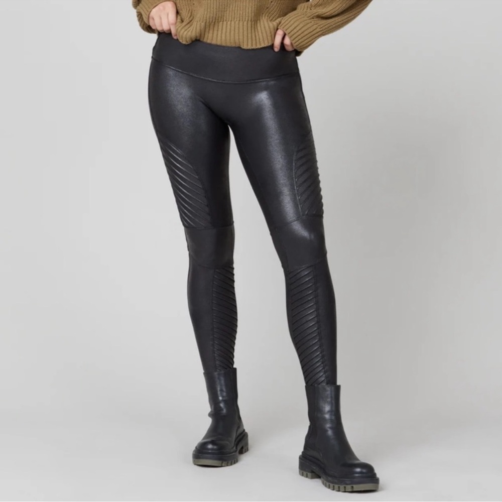 SPANX Black Faux Leather Leggings